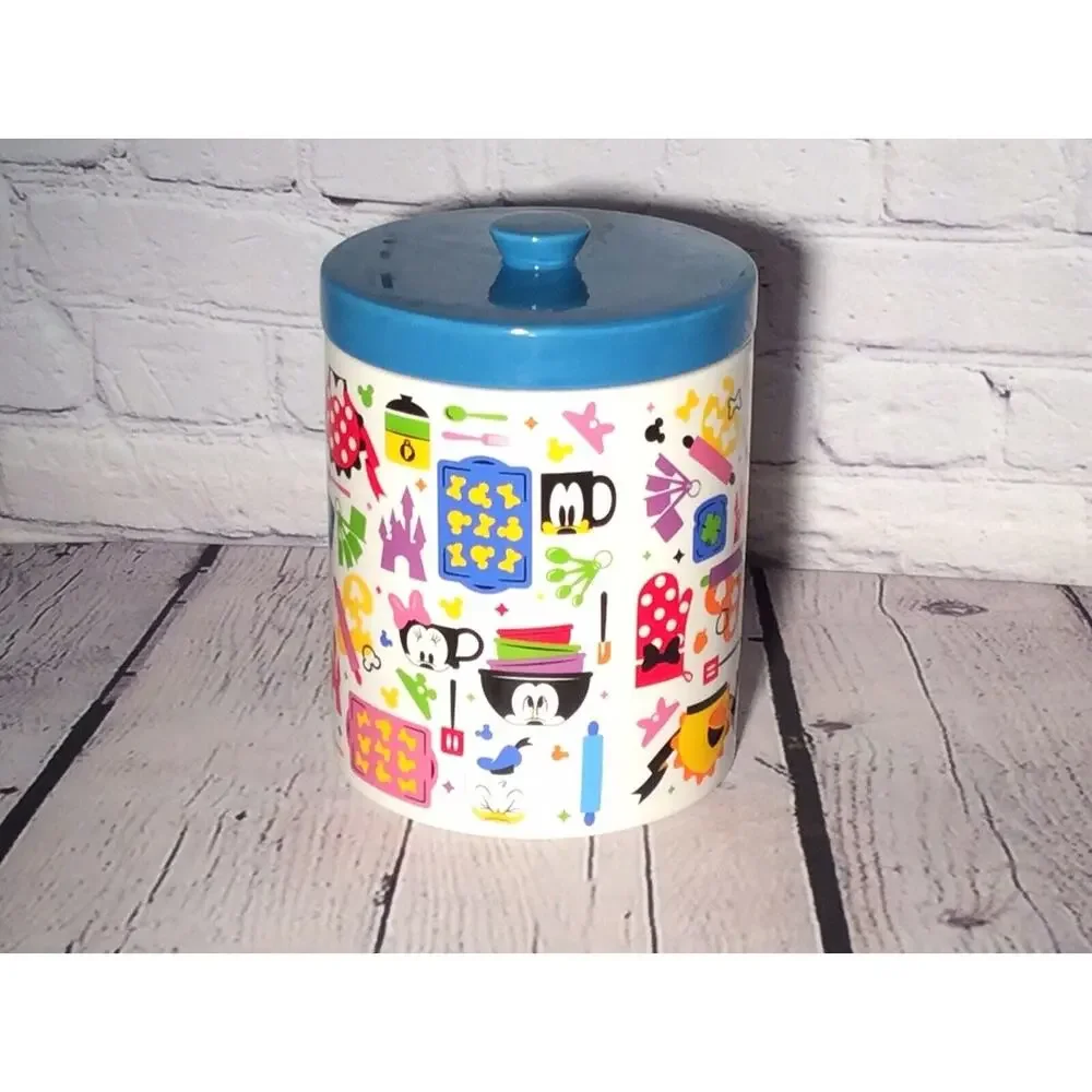 Disney Parks Cookie Jar/Canister Mickey And Friends Kitchen Collection Rare Blue
